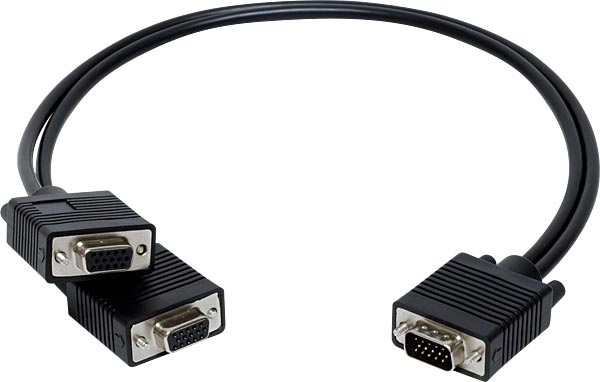 Telpix CB-VGA1-2 dual VGA splitter cable top view
