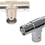 Telpix SB136 T Adapter. High-performance, cost-effective triple jack splitter with nickel-plated design. Connect two BNC cables to one BNC cable.