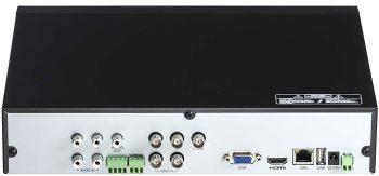 Telpix TVST-TR2904A Quadbrid DVR is a great way to secure your property. For maximum versatility, connect analog, high-definition, and IP cameras. Robust and easy to use, it is robust and easy to use Back View.
