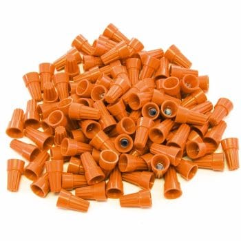 Twist-on Wire Connector CBA-WP03OR 100 PCS Orange Screw on Wire Connectors. Easy Twist Design Peel, Insert and Tighten. Heavy-Duty Nylon with Metal Spring. 14AWG ~ 24 AWG, Max. 600V AC, 100 Connectors