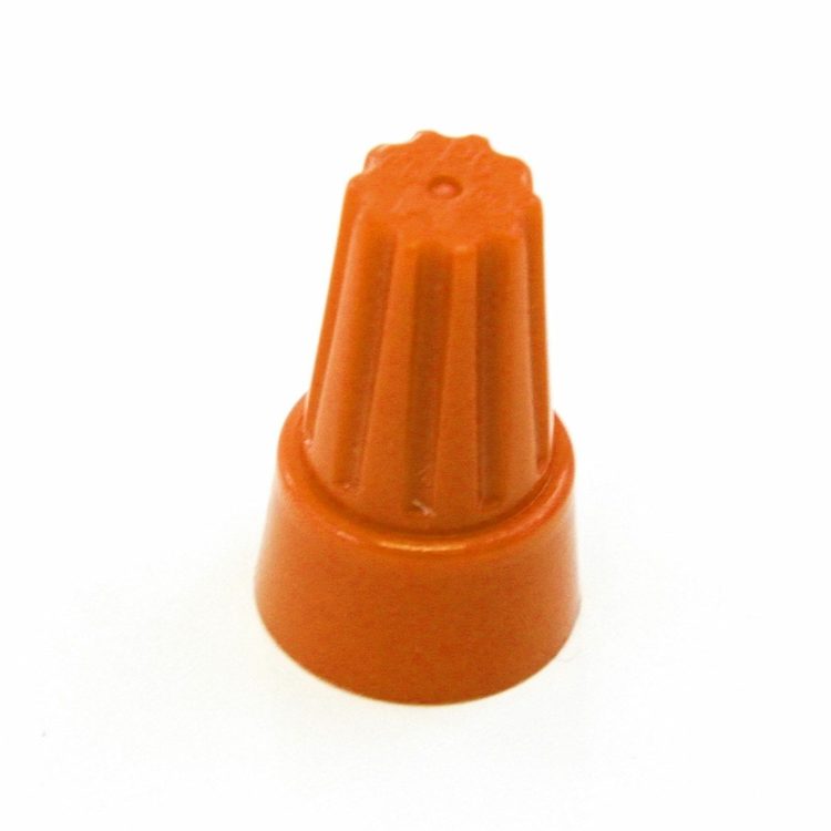 Twist-on Wire Connector CBA-WP03OR 100 PCS Orange Screw on Wire Connectors. Easy Twist Design Peel, Insert and Tighten. Heavy-Duty Nylon with Metal Spring. 14AWG ~ 24 AWG, Max. 600V AC Single