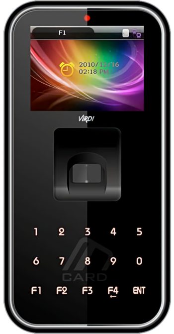 VIRDI DA-AC5000RF Fingerprint Scanner IP65-Rated Housing Customizable LCD LED Touch Keypad POE RF and Smart Card Support Patented Optical Sensor Tech