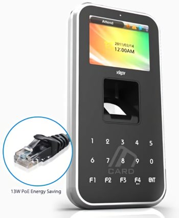 VIRDI DA-AC5000RF Fingerprint Scanner IP65-Rated Housing Customizable LCD LED Touch Keypad POE RF and Smart Card Support Patented Optical Sensor Tech PoE