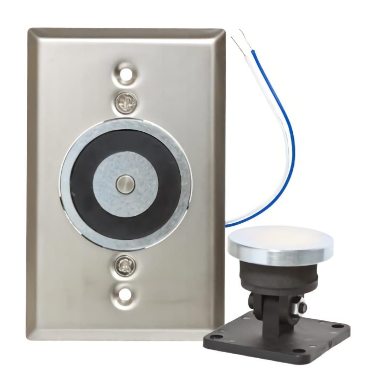 Virdi DA-BR-DH505 Is an Electromagnetic Door Holder Suitable for Fire Escape Doors In Large-Scale Buildings. 100 Lb. (45.36 Kg) Of Holding Force, Adjustable and Fixed Armature Plate, 12 Or 24VDC, No Residual Magnetism.