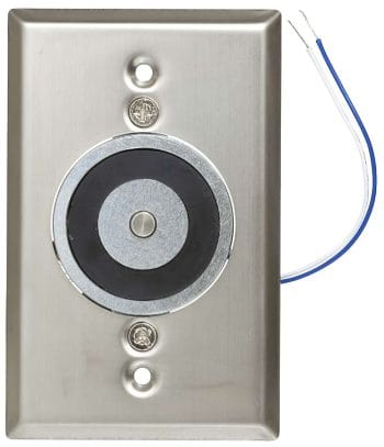 Virdi DA-BR-DH505 Is an Electromagnetic Door Holder Suitable for Fire Escape Doors In Large-Scale Buildings. 100 Lb. (45.36 Kg) Of Holding Force, Adjustable and Fixed Armature Plate, 12 Or 24VDC, No Residual Magnetism Front