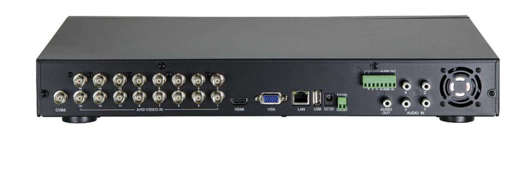 EyeMax AVST-FD2716 16-channel hybrid DVR rear panel