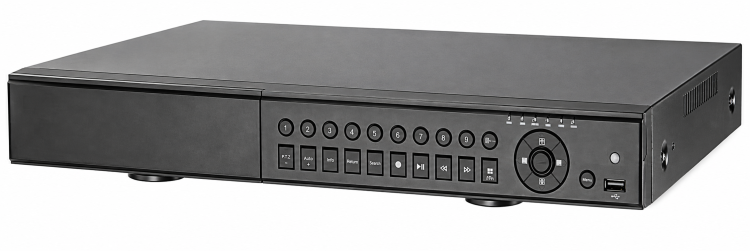 EyeMax AVST-FD2716 16-channel hybrid DVR right-angle view