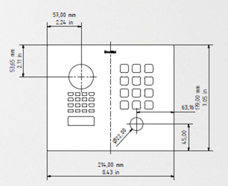 DoorBird Front Panel for D1101KH-C Classic Surface and Flush Mount Dimensions
