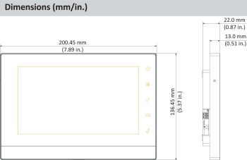 Dahua Technology DHI-VTH1550CHW-2-S 7" 2-Wire Color Indoor Touchscreen Video Intercom Monitor (White)
