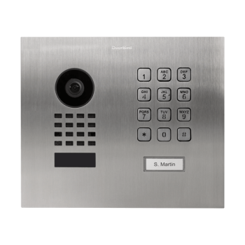 DoorBird IP Video Door Station D1101KH-M-F Modern, flush-mount, stainless steel V2A, brushed, incl. flush-mounting housing