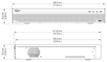 Dahua DHI-N54B5N 32-channel 4K NVR, efficient compression, advanced features for remote management. 32 IP cameras and 40 TB internal storage dimensions.