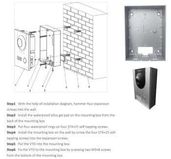 Dahua VTM115 Surface Mount Box For Use with IP Outdoor Station DHI-VTO2202F-P IP intercom Box