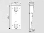Doorbird A8001 Wall Mount Adaptor for D1101V - Wedge Vertical Dimensions