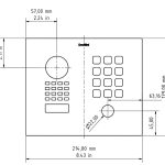 D1101KH Classic Surface-mount IP Video Door Station; Front Dimensions