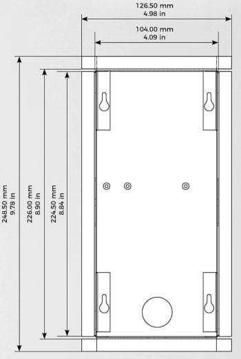 DoorBird D2101V-SMB Surface-Mounting Housing Back Box Stainless Steel Front Panel Dimensions