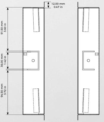 DoorBird D2101V-SMB Surface-Mounting Housing Back Box Stainless Steel Side Dimensions