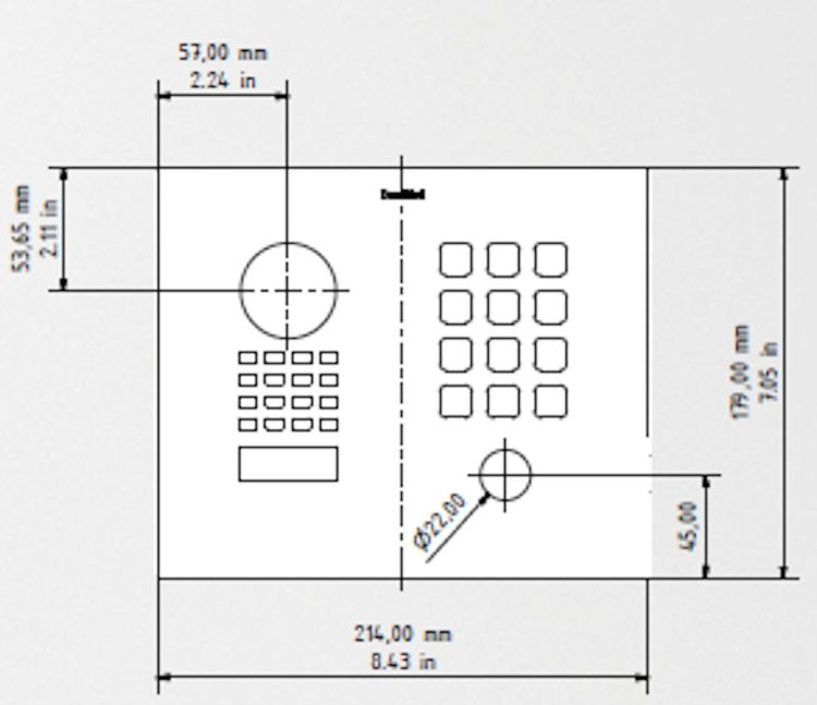DoorBird IP Video Door Station D1101KH-C-F Classic, Flush Mount, 1 Call Button, Including Flush Mounting Housing Front Panel Dimensions