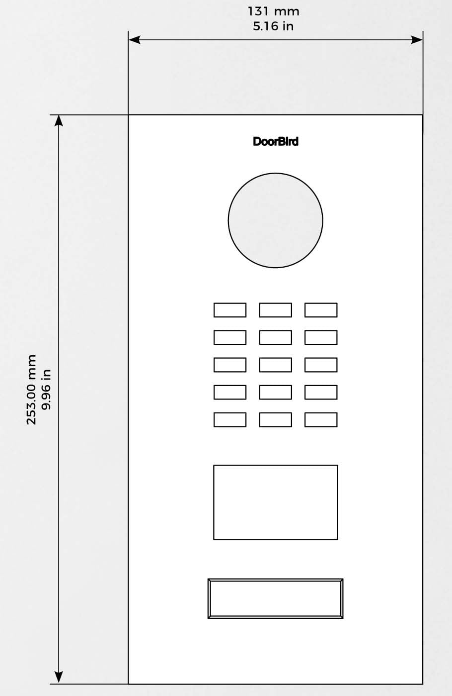 DoorBird_IP_Video_Door_Station_D2101V_stainless_steel_V2A,_brushed_1_call_button_Front_panel