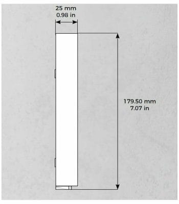 DoorBird A1101 IP Video Indoor Station for Door Communication in Single Family Residences and Apartment Buildings Side Dimensions