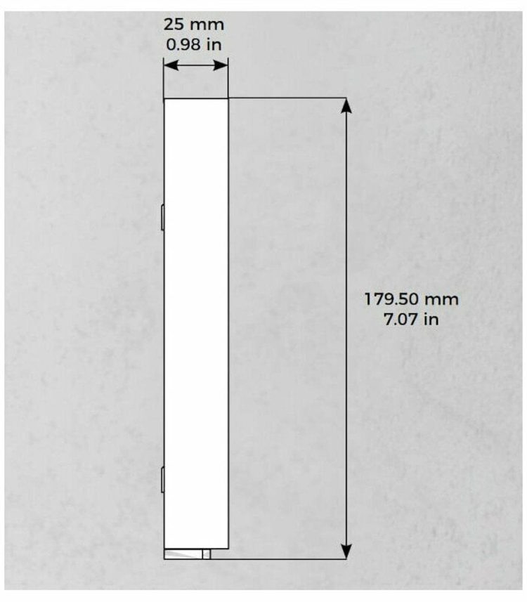 DoorBird A1101 IP Video Indoor Station for Door Communication in Single Family Residences and Apartment Buildings Side Dimensions