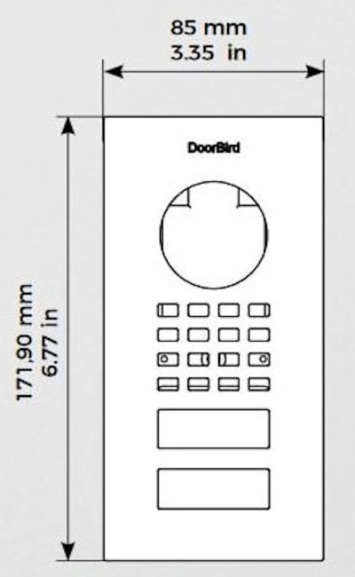 Doorbird D1101V-S Surface Mount IP Video Door Station Dimensions