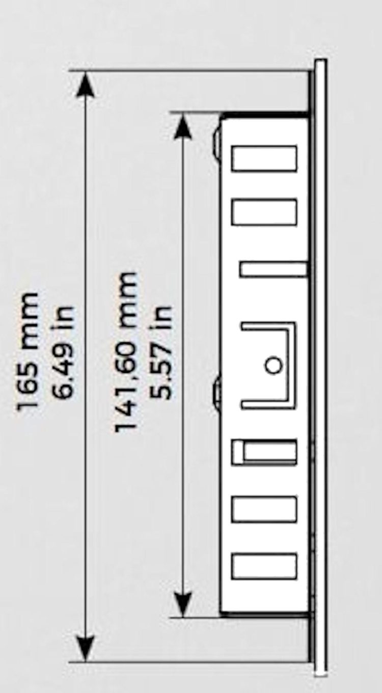 Doorbird D1101V-S Surface Mount IP Video Door Station Side Dimensions