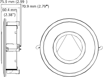 Hikvision RCM-DM44 In-Ceiling Mount for DS-2CD27x3G1 Series Cameras Dimenisions