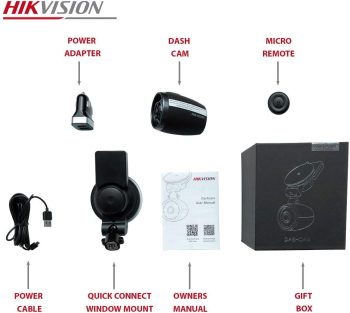 Hikvision AE-DN2016-F3 1080P HD Dashboard Camera w. Wide Angle of View (up to 135°) Built-in Mic & Speaker for Audio in and Out.