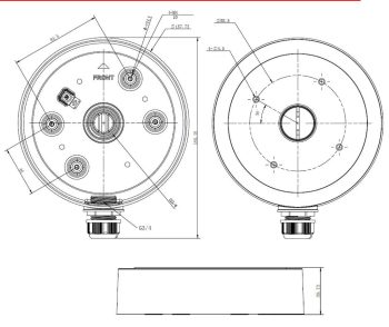 CB-DE4A Junction Box for DS-2DE4A Series Value PTZ Cameras Dimensions