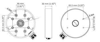 Hikvision CB155 Junction Box White Dimensions