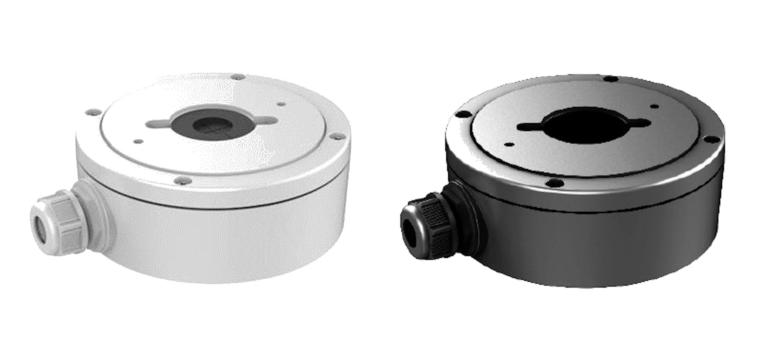 CBD-MINI is an aluminum junction box compatible with select Hikvision dome cameras.