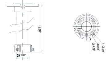 Hikvision CPM-L PTZ Long Ceiling Mount Pole, Pendant Caps Safety Rope for Secure Installation, Waterproof with Rubber Blanket Design, Wire Outlet Hole Dimensions