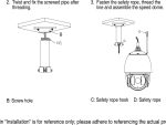 Camera Pendant Mount, Ceiling Pendant Mount, Short, Indoor-Outdoor, Waterproof, 116.5 MM Diameter x 200 MM Length, Aluminum Alloy, White, For PTZ Camera