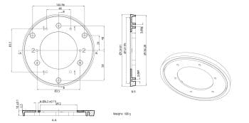 Hikvision D20-AP RCM-1 Adapter Plate Dimensions