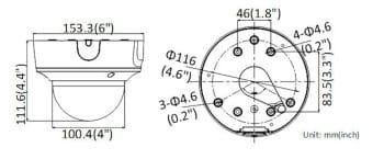 Hikvision DS-2CD2783G1-IZS 8MP Outdoor IR Varifocal Dome Camera Dimensions