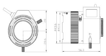 Hikvision TV2713D-4MPIR Megapixel Auto Iris Security Camera Lens Dimensions