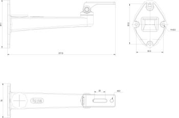 Hikvision WBS Wall Mount Bracket (Short) Dimensions