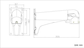 Hikvision WMP-L Long Arm Indoor-Outdoor PTZ Wall Mount Bracket Dimensions