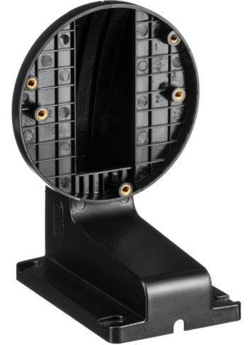 Securely mount your mini dome or dome camera with the Hikvision WM110B Indoor Wall Mount. With a 4.4 lb load capacity, it offers strength and a sleek design with wire outlet hole. Perfect for flat walls with good toughness and surface spray treatment Bottom View.