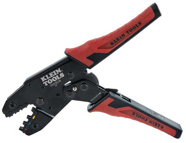 Effortlessly crimp 10-22 AWG insulated wire terminals with the Klein Tools 3005CR Ratcheting Crimper. Color-coded markings and a built-in ratchet ensure a perfect crimp every time. Say goodbye to hand fatigue with its comfortable grip and powerful lever-action design.