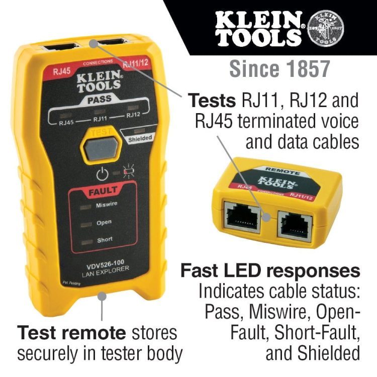 VDV526-100 Network Cable Tester, LAN Explorer Data Cable Tester with Remote