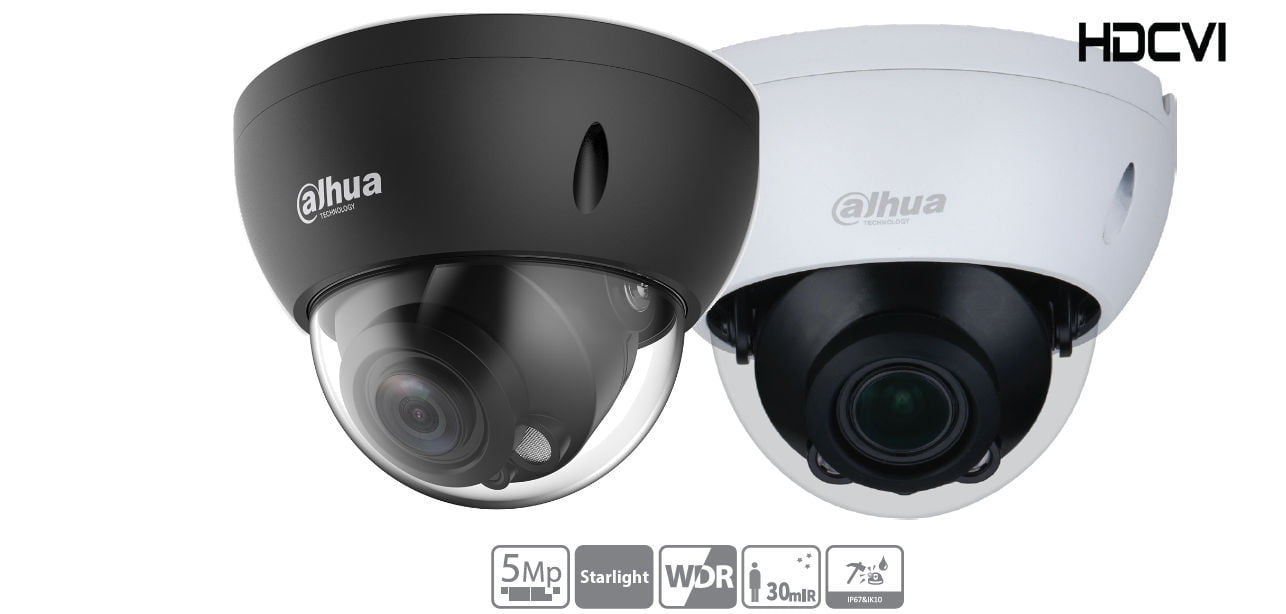 Dahua Technology Starlight A52BMAZ 5MP Outdoor HD-CVI Dome Camera with Night Vision and 2.7-13.5mm varifocal Lens