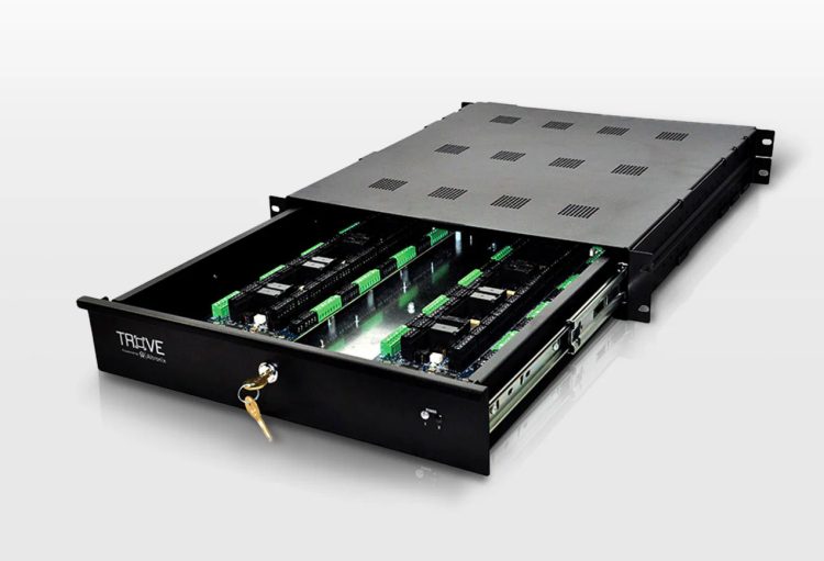 Upgrade your access control system with Vicon's VAX-TROVE-4DR, a four-door controller with secure enclosure and power supply. Supports Wiegand and OSDP protocols for efficient reader communication.