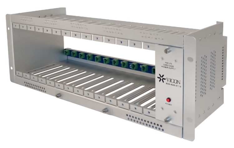 Vicon Security FMC-RK Rack mount Card Cage an Automatic Electronic Rackmount with a Maximum of 14 Slots. 14-Slot Card Cage; Includes Internal Power Supply