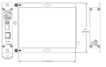 Upgrade your security system with Vicon Security FMC-TRRM-A, a 2-port rack-mount fiber-to-Ethernet media converter. Extend Ethernet range up to 2 miles (3.22 km) and withstand extreme temperatures. Pair with FMC-TRRM-B for a reliable fiber link!