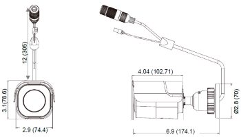 Vicon Security V2105B-W313MIR is a rugged, high-performance bullet camera suitable for a wide range of outdoor security applications where reliability, image quality, and advanced features are needed Dimensions.