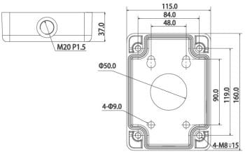Dahua DH-PFA120-SG Junction Box Is Perfect for Camera Mounting in Extreme Temperatures. Compatible With Dahua Multi-Censor Panoramic Bullet Cameras, It's Made of Aluminum and Comes in Silver or Gray Dimensions