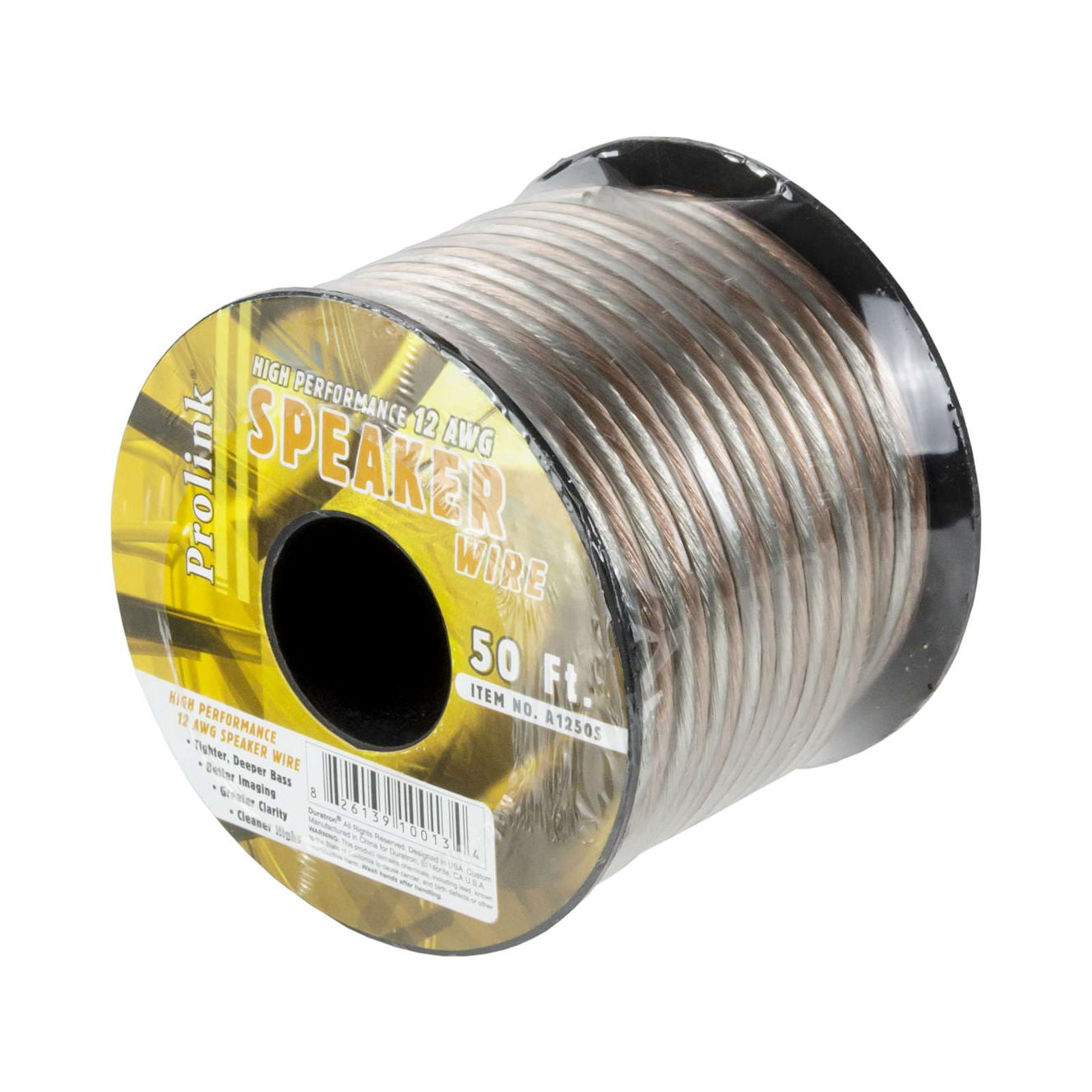 CB-A1250S 50 feet (15.24 m) High Performance 12 AWG Oxygen-Free Polarized Speaker Wire.