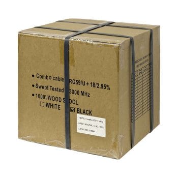 CB-CP-GN05-95S 500 ft (152.4 m) RG59 and 18-2 Cable Siamese Coax Cable Power Video for CCTV Security System Box