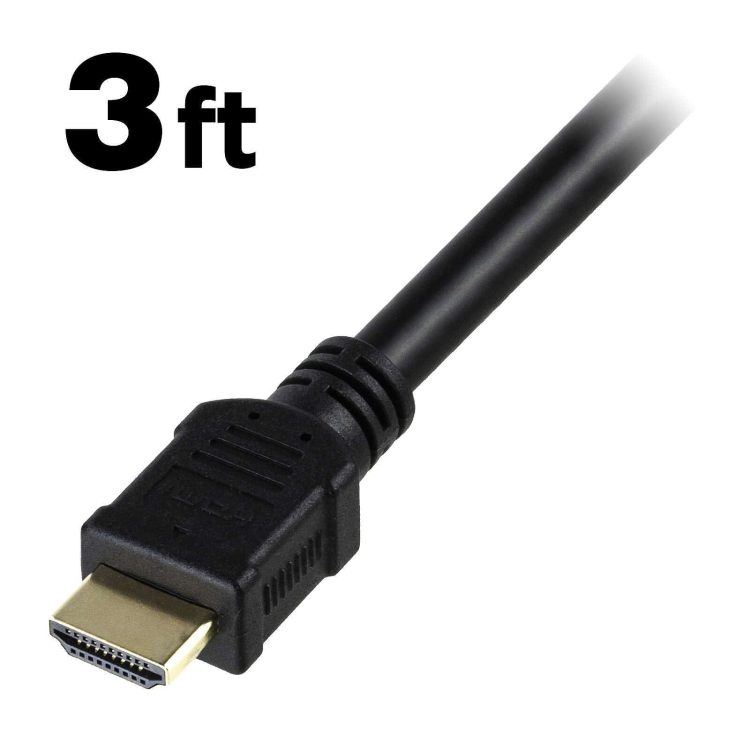 CB-HC20-A003-BK HDMI 2.0 Cable 3 ft (0.91 m) Ultra-HD High Speed 4K 3D HDTV 18Gbs with Audio and Ethernet